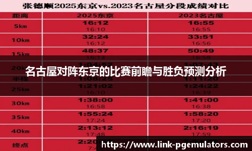 名古屋对阵东京的比赛前瞻与胜负预测分析